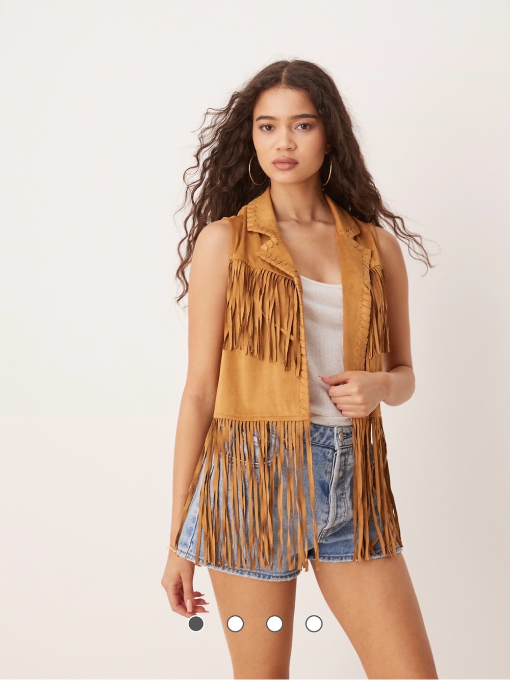 Wrangler X Lainey Wilson Fringe Vest Womens Size S Faux Suede NWT